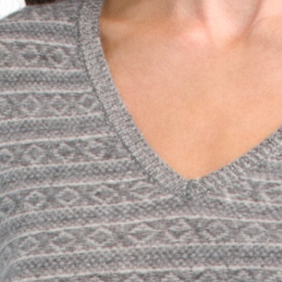 VINCE Cashmere Fair Isle V-neck Sweater - Picture 3 of 3
